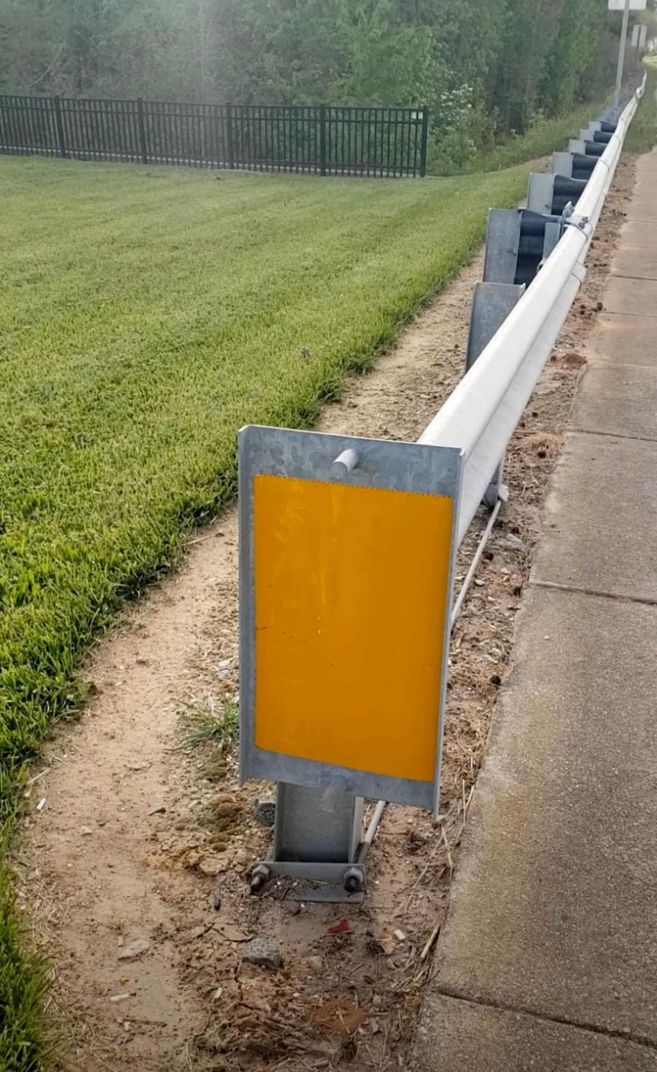 An X-Lite guardrail end terminal in Salisbury, N.C.