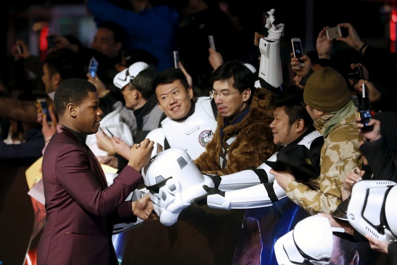 FILE PHOTO: Cast member John Boyega arrives at the China Premiere of the film "Star Wars: The Force Awakens" in Shanghai