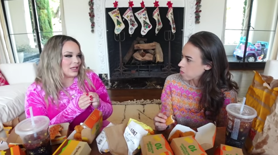 Trisha Paytas and Colleen Ballinger appearing in a YouTube video together in January (YouTube / Colleen Ballinger)