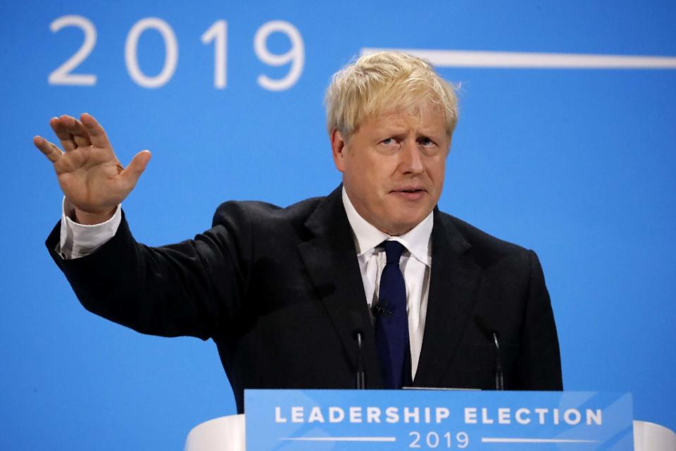 Conservative leadership contender Boris Johnson has refused to rule out proroguing Parliament to get no-deal through (AFP/Getty Images)