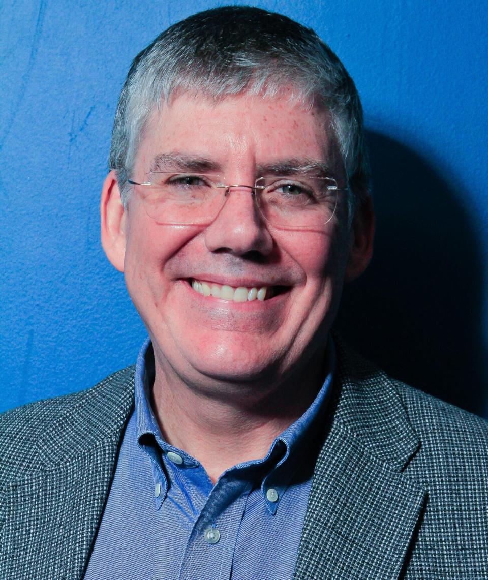 Author Rick Riordan attends Symphony Space for the launch of his new book ; Magnus Chase and the Gods of Asgard: The Sword of Summer