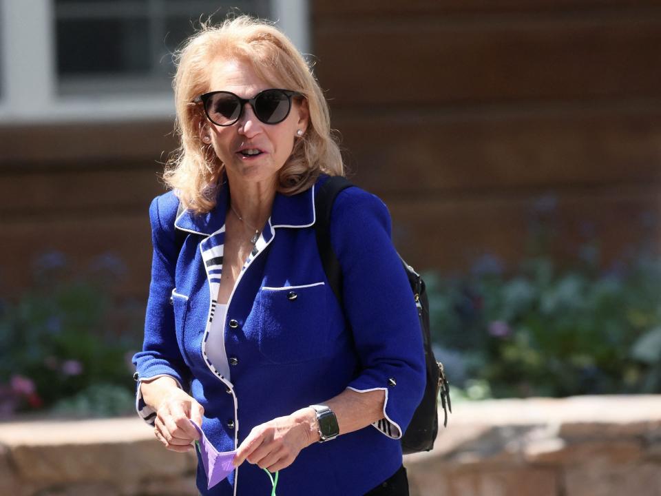 Paramount chairwoman Shari Redstone walks at Sun Valley conference