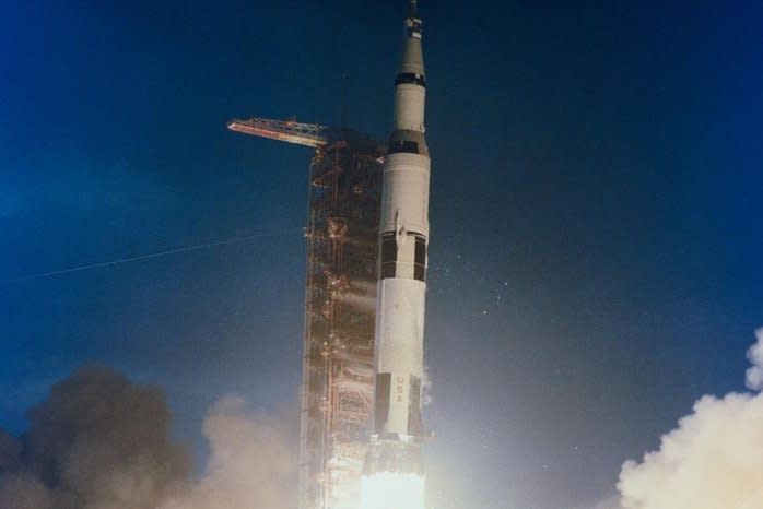 The Saturn V rocket lifts off carrying the Apollo 14 mission from Florida in January 31, 1971. File Photo courtesy of NASA