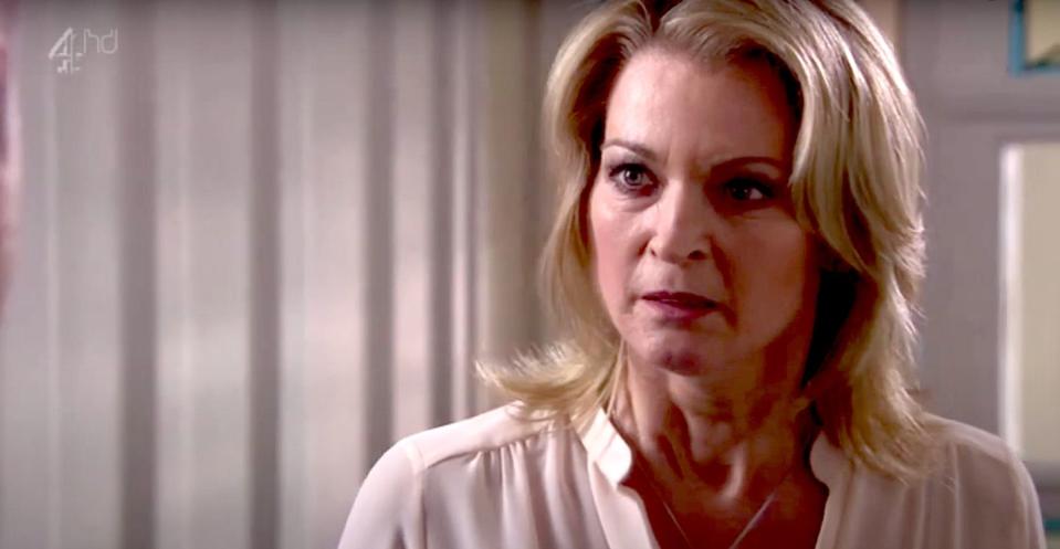 gillian taylforth as sandy roscoe in hollyoaks