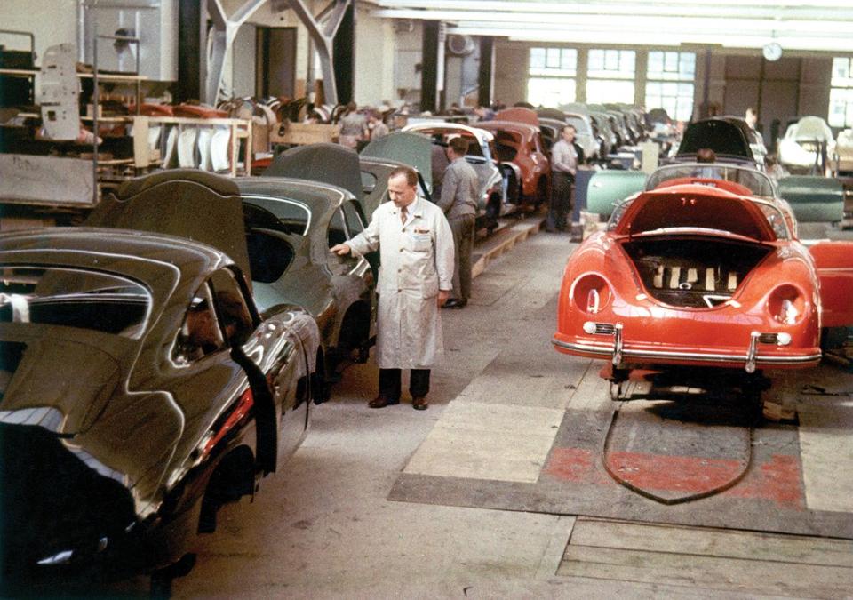 porsche 356 production line from porsche 356 75th anniversary