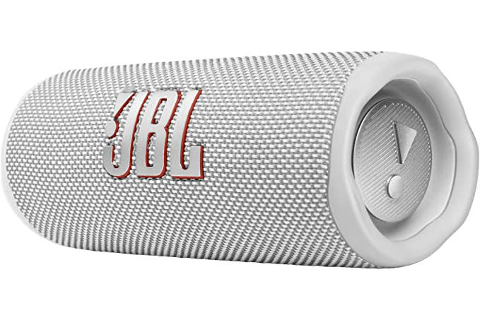 JBL Flip 6 Portable Bluetooth Speaker with 2-Way Speaker System and Powerful JBL Original Pro Sound, up to 12 Hours of Playtime - White. (Photo: Amazon SG)