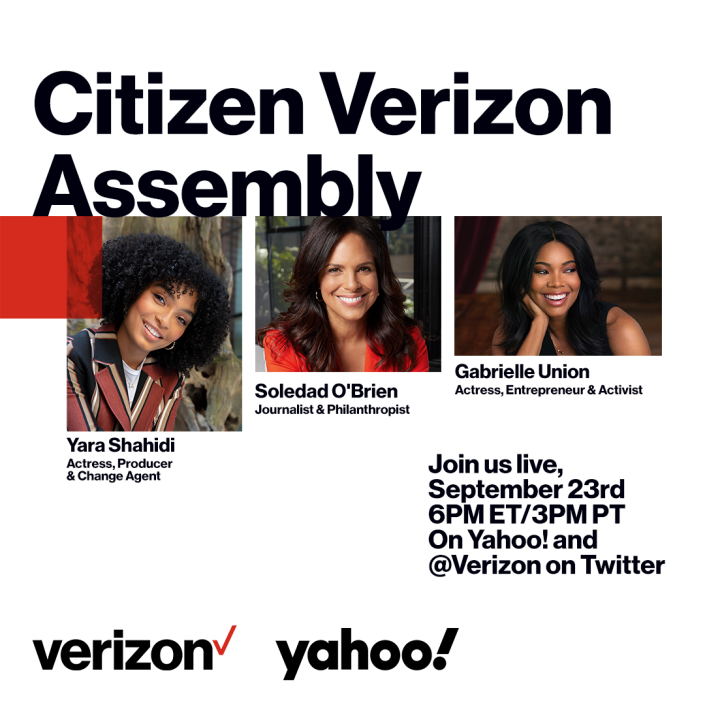Citizen Verizon Assembly: Education Is Not Up for Debate brings together Yara Shahidi, Gabrielle Union, Soledad O’Brien, professors, politicians and business leaders for an urgent debate on today’s education system, with a look to the future. (Verizon/Yahoo) 