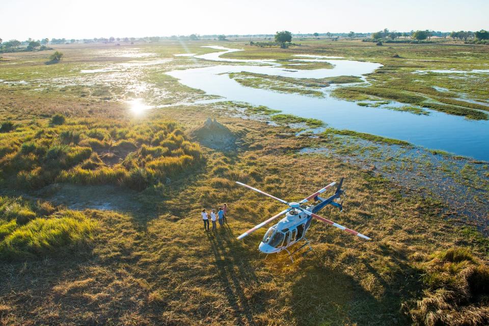 Scenic Heli Picnic stop Helicopter Horizons at Okavango Delta