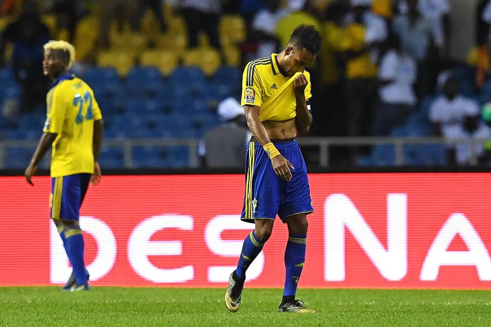 Out: Aubameyang's miss was crucial in Gabon's exit: AFP/Getty Images