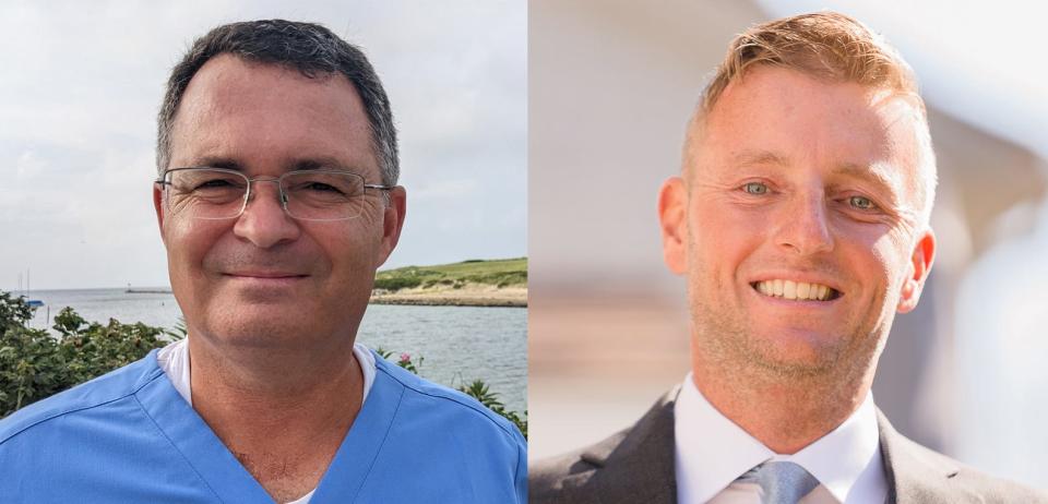Dan Sullivan (left) and Jesse Brown, both Republicans from Plymouth, are vying for the Republican nomination for the 9th Congressional District on the primary ballot in September. The winner will go on to face in November's general election Congressman Bill Keating, D-Mass., who is aiming for a seventh term.