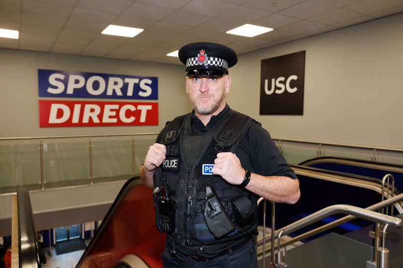 Sgt James Senior in Stockport's Sports Direct -Credit:Greater Manchester Police (GMP)