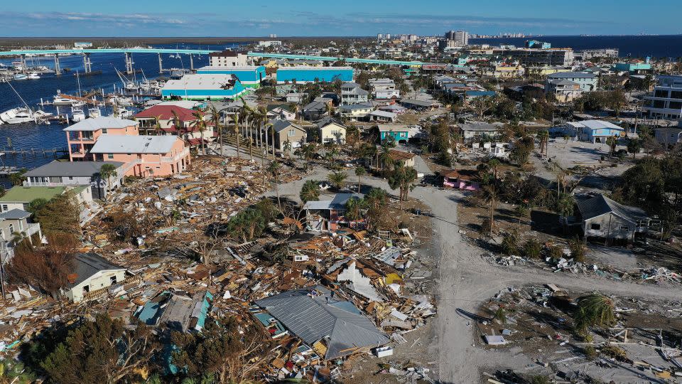 Destruction left in the wake of Hurricane Ian in October 2022 in Fort Myers Beach, Florida. - Win McNamee/Getty Images