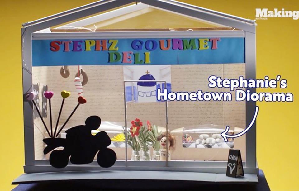 Making It Australia 2021 contestant Stephanie Martinez's 'hometown diorama' project. Photo: Channel 10.