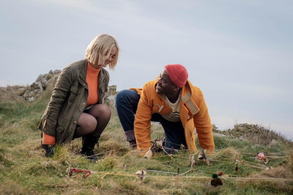 Image of the Doctor and Ruby by the fairy ring