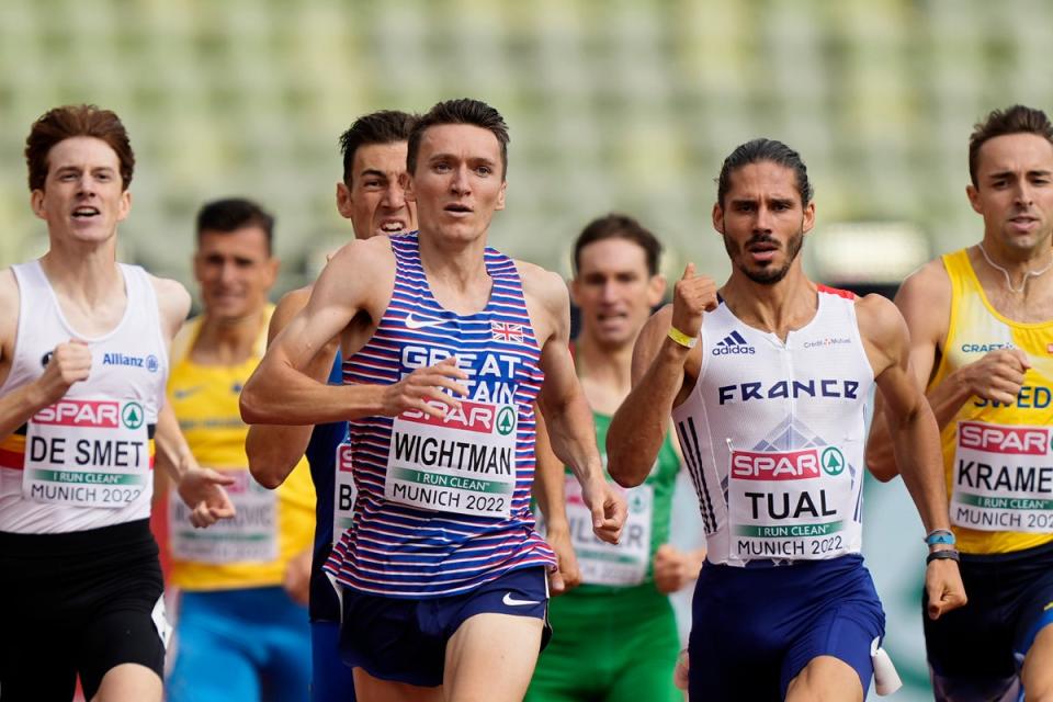 Wightman won gold over 1,500 metres in Eugene last month but is contesting the 800m in Munich (AP)