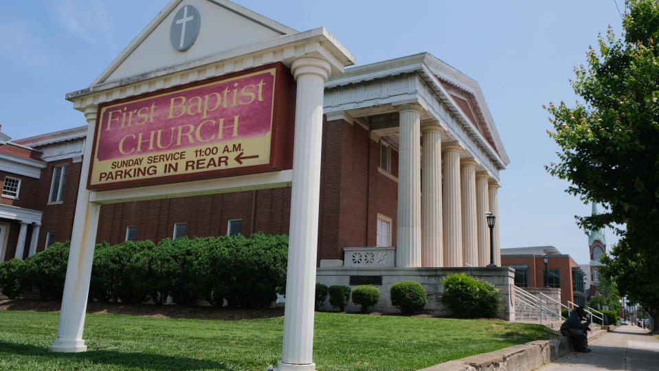 First Baptist Church serves meals for the homeless every morning from Monday to Thursday.