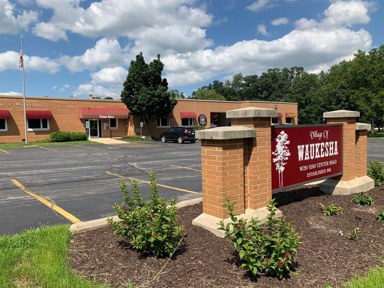 A monument sign marks village hall in the Village of Waukesha. The municipality, which became a village in 2020, is among the best small towns to retire to in the U.S., a new study says.