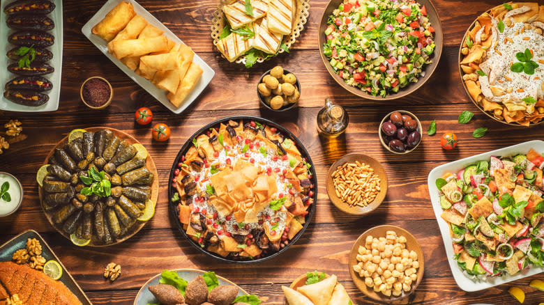 selection of Middle Eastern mezze