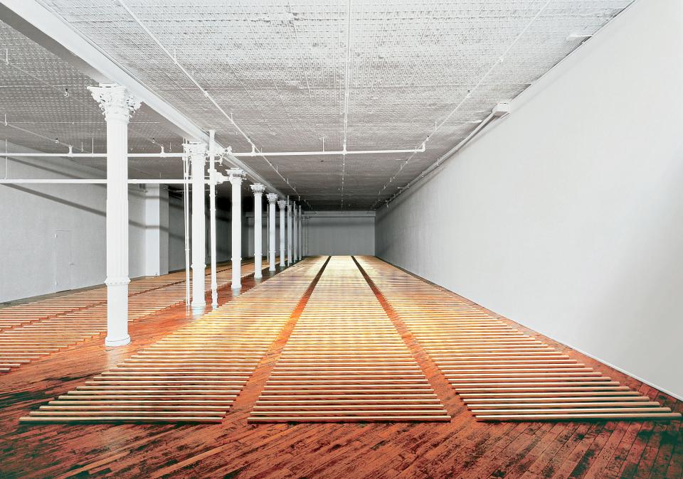 Walter de Maria’s The Broken kilometer, 1979, another Dia site in manhattan.