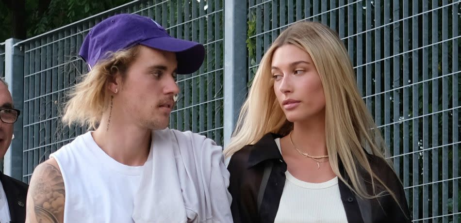 Justin Bieber and Hailey Baldwin attend NYFW.