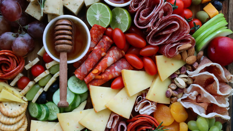 Colorful charcuterie board