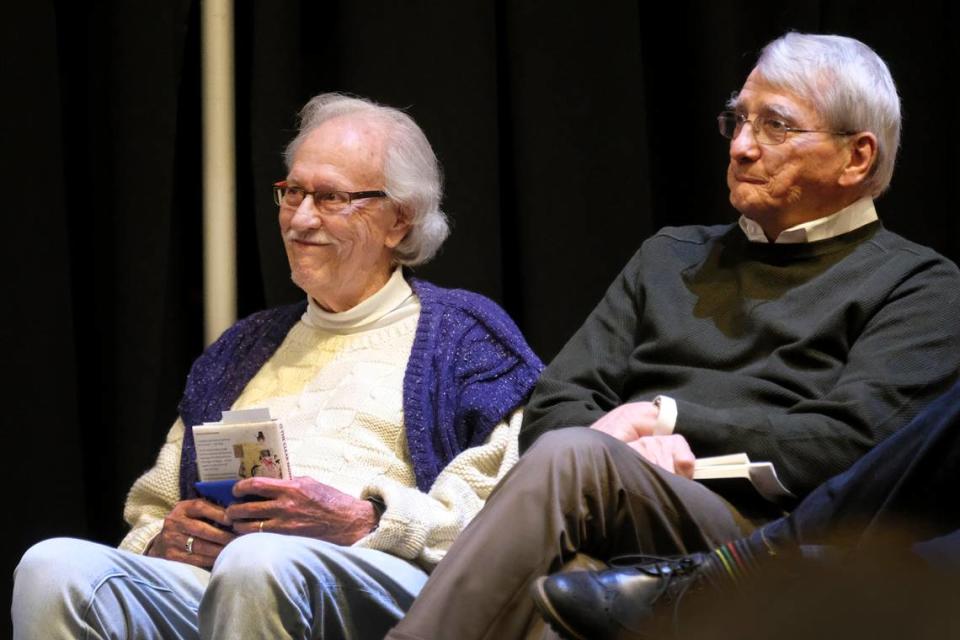Ed McClanahan, left, and Gurney Norman were this year’s living inductees into the Kentucky Writers Hall of Fame. They were joined by four deceased writers: Sue Grafton, Alice Allison Dunnigan, Helen Thomas and Jane Gentry Vance.