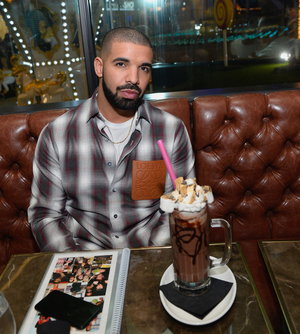 Drake during the Virginia Black Whiskey and Sugar Factory Night Owl goblet debut