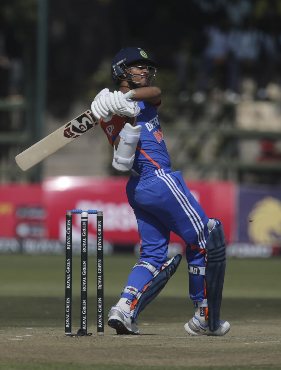 India's Yashasvi Jaiswal bats, during the third T20 match between Zimbabwe and India, at the Harare Sports Club, in Harare, Wednesday, July 10. 2024. (AP Photo/Wonder Mashura)