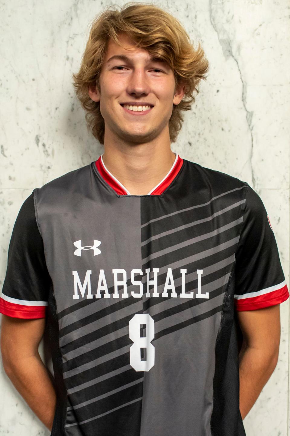 Marshall High School's Vaughn Klein (8)