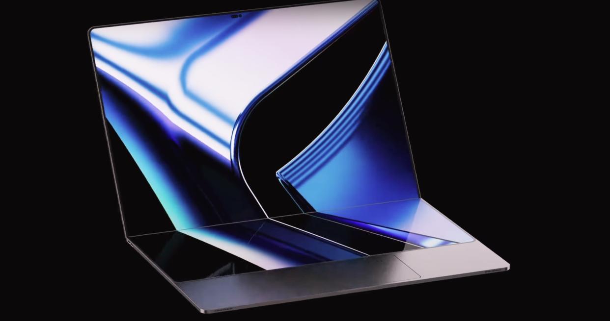  A design concept for a MacBook with a foldable screen. 