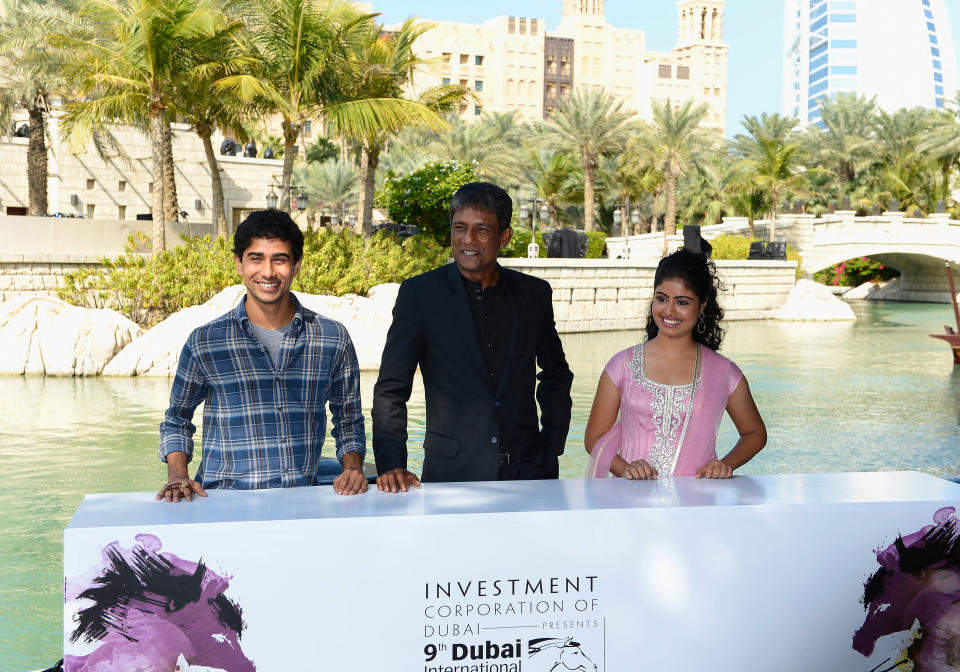 DUBAI, UNITED ARAB EMIRATES - DECEMBER 09: Actors Suraj Sharma, Adil Hussain and Shravanthi Sainath attend the "Life of PI" photocall during day one of the 9th Annual Dubai International Film Festival held at the Madinat Jumeriah Complex on December 9, 2012 in Dubai, United Arab Emirates. (Photo by Gareth Cattermole/Getty Images for DIFF)