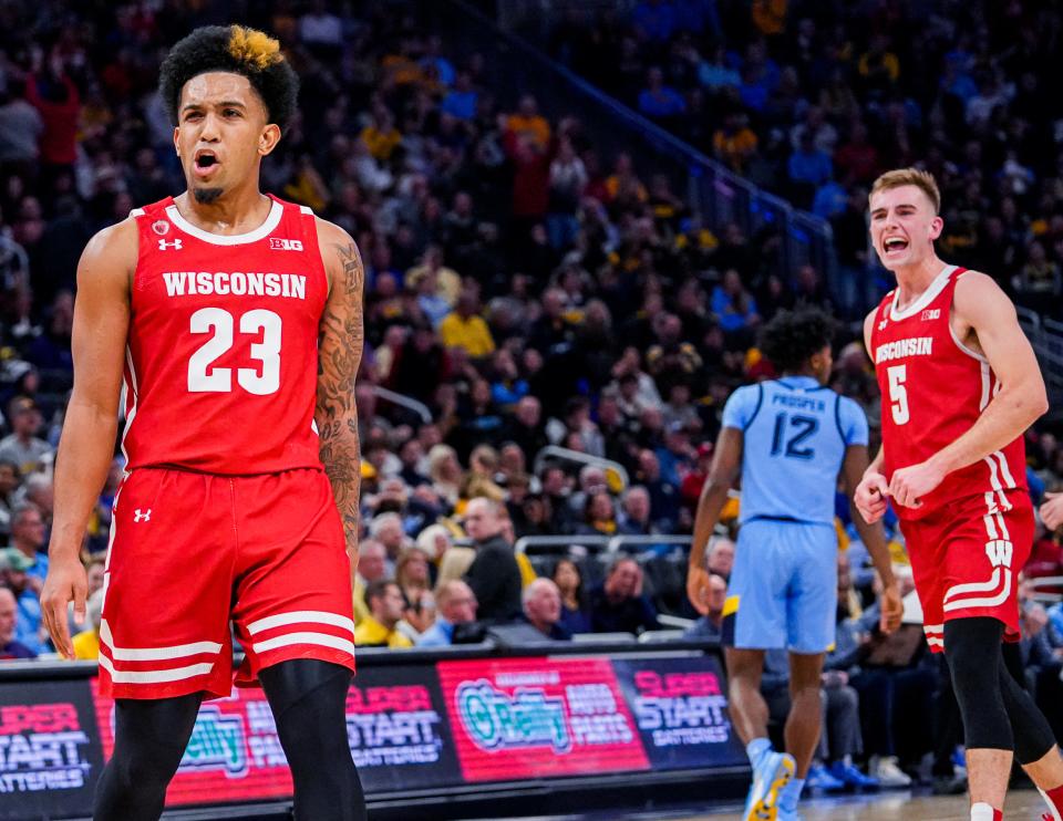 Guard Chucky Hepburn scored 19 points in Wisconsin's victory over Marquette on Saturday but also sat out for 13 minutes with an apparent groin injury.