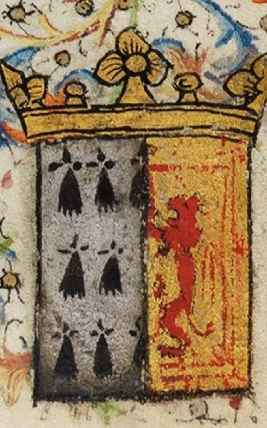 Isabella's coat of arms from a page from Book of Hours - Fitzwilliam Museum /PA