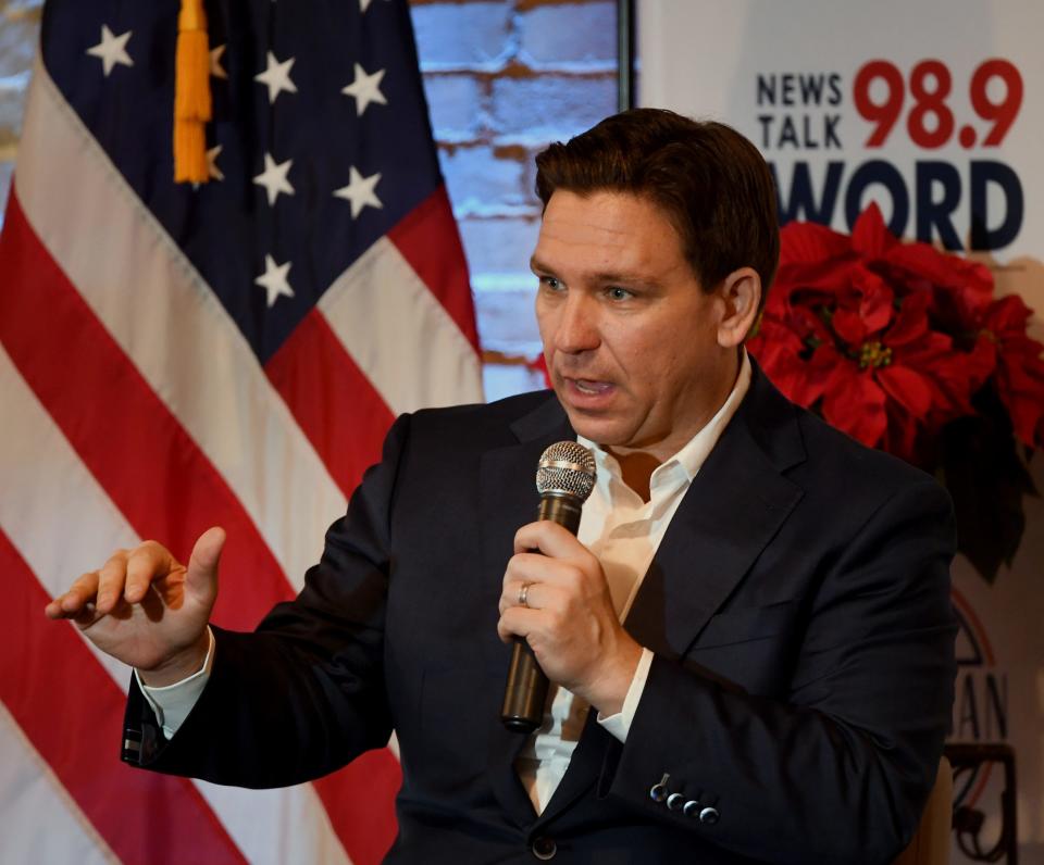 Florida Gov. and GOP presidential candidate Ron DeSantis made a campaign stop in Greer at the Historic Greer Depot on Dec. 1, 2023. The candidate talked about his policies and took questions from guests.