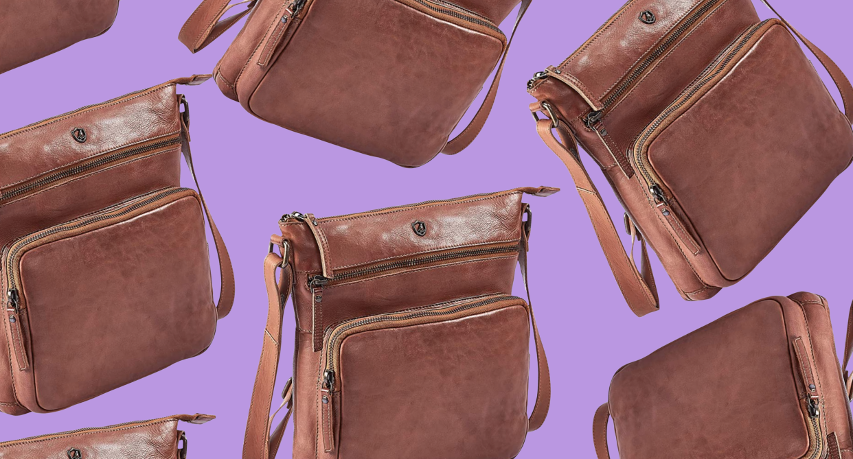 Amazon shoppers say this leather bag is 'perfect for daily use' — and it's on sale until midnight (Photos via Amazon)