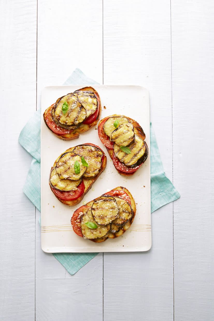 Tomato-Eggplant Tartines