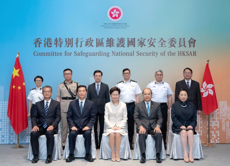 Handout picture of Committee for Safeguarding National Security of HKSAR before its first meeting