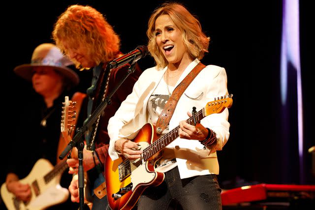 <p>Jason Kempin/Getty</p> Sheryl Crow performing at the Franklin Theatre in March 2024 in Franklin, Tennessee