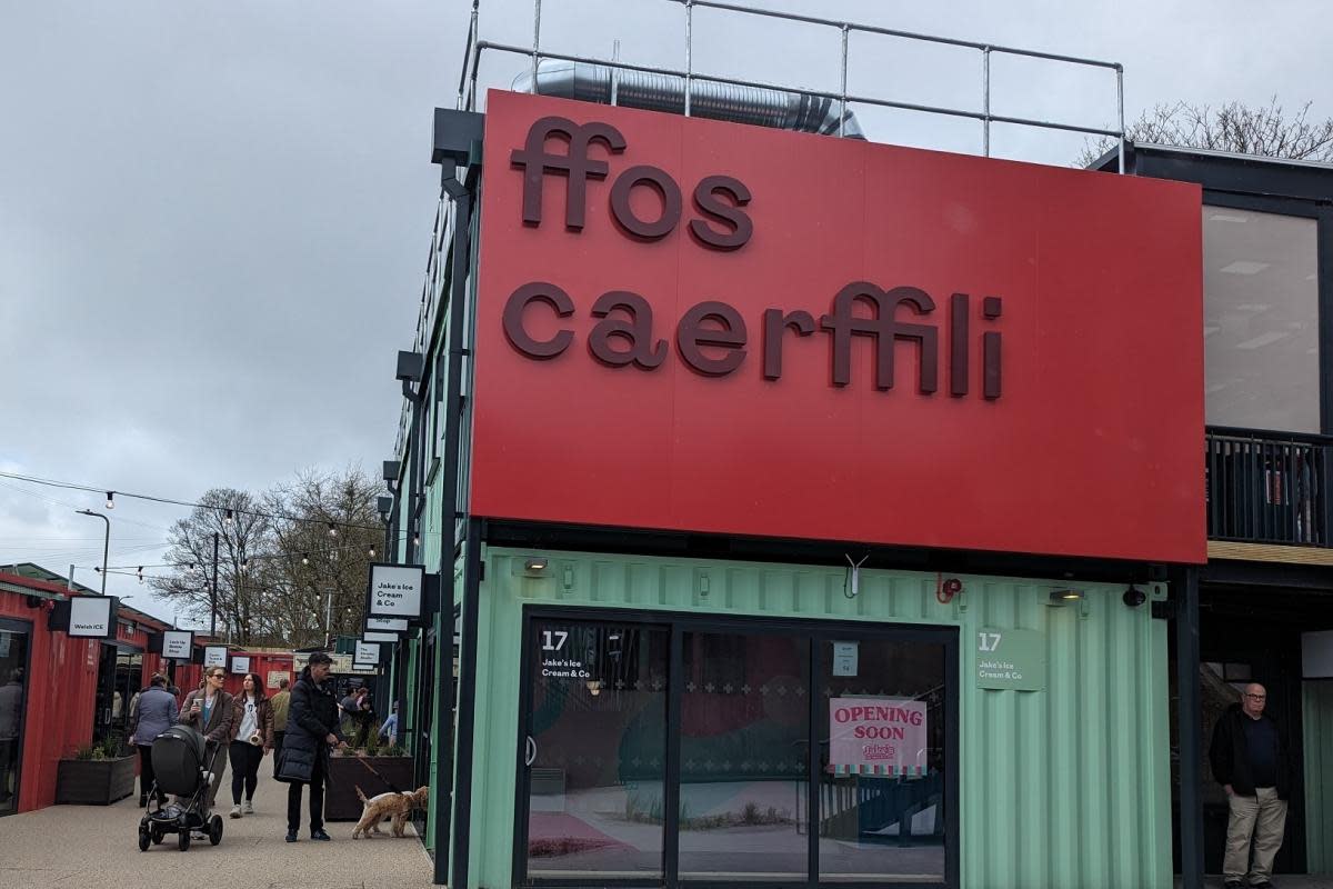 Ffos Caerffili market in Caerphilly, pictured on its opening day, April 5, 2024. Credit: LDRS