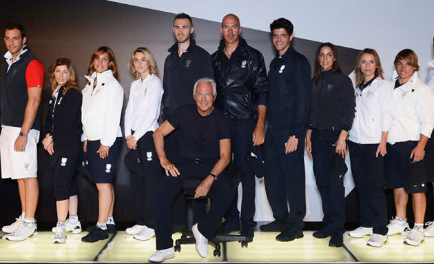 <b>Italy Olympic Uniform 2012</b><br> When you've got Giorgio Armani designing your Olympic kit, you know you're in safe hands. The Italians will be some of the best dressed athletes at the stadium.<p> © Fashion Magazine</p>