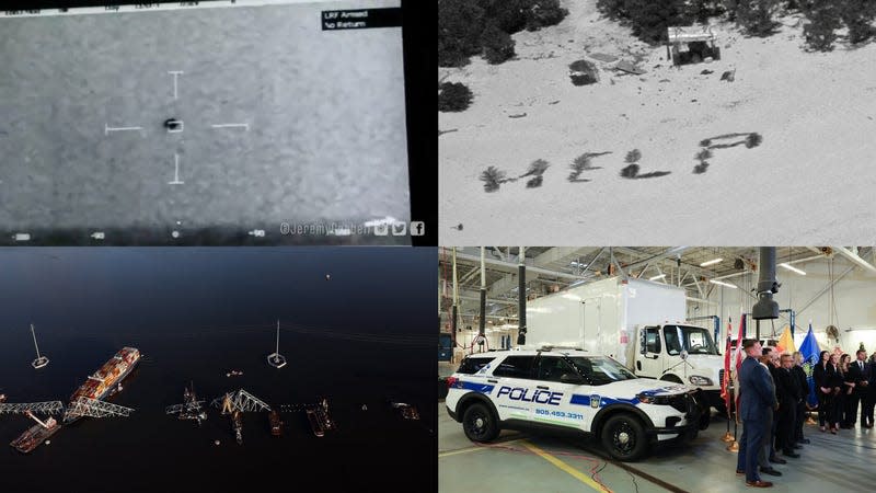 Screenshot: Fox News, Photo: U.S. Coast Guard, Kevin Dietsch (Getty Images), Richard Lautens/Toronto Star (Getty Images), Andrea DiCenzo (Getty Images), Bryn Lennon - Formula 1 (L) Ashok Kumar/TAS24 (R) (Getty Images), Jerry Jackson/The Baltimore Sun/Tribune News Service (Getty Images), Brendan Hoffman (Getty Images), Kevin Dietsch (Getty Images)