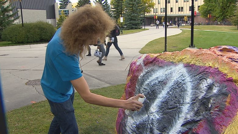 Painted protests: U of C's The Rocks get multiple message makeovers