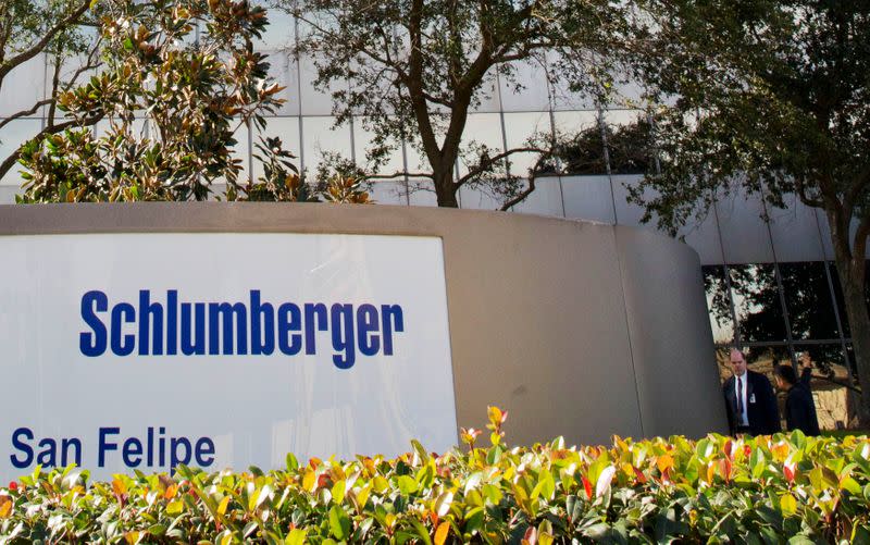 The exterior of Schlumberger headquarters building is pictured in the Galleria area of Houston