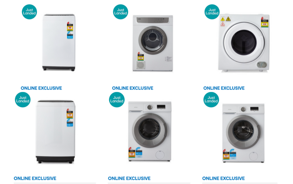 Kmart white goods range