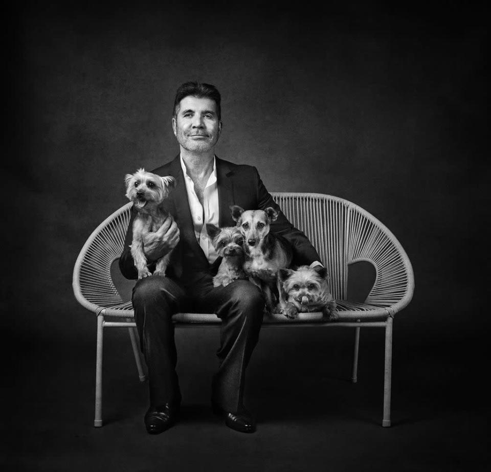 Simon Cowell with Squiddly, Diddly, Freddy and Daisy