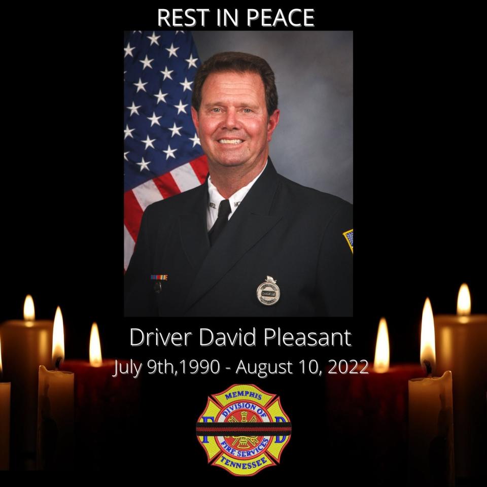 Memphis Firefighter David Pleasant died in a crash involving a fire truck and car on Aug. 10, 2022.
