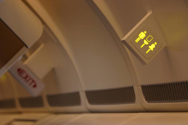 Airplane lavatory sign (Thinkstock)