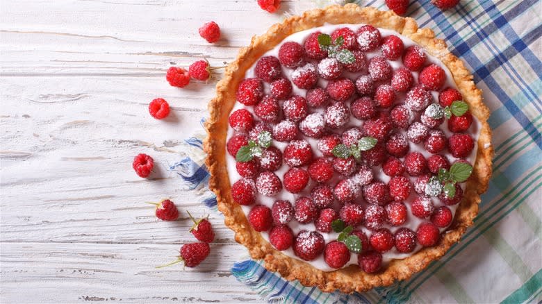 pie with fruit topping