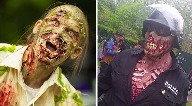 Pictures: Horrific scenes as Brisbane and Melbourne were invaded by the undead. Pictures: James Niland and Shell Bailey