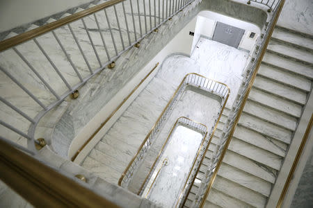 A stairwell is empty in the Rayburn House Office Building weeks before the end of the current term, as dozens of outgoing and incoming members of Congress move into and out of Washington as votes on a potential federal government shutdown loom, on Capitol Hill in Washington, U.S., December 17, 2018. REUTERS/Jonathan Ernst